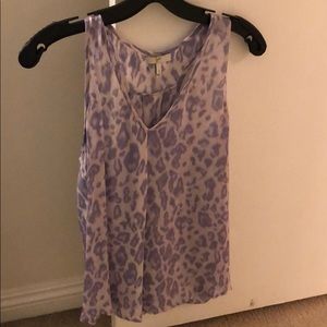 Joie purple leopard silk top | size small